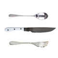 KNORK頂級牛排刀叉三件組-白柄 頂級316不鏽鋼18-10