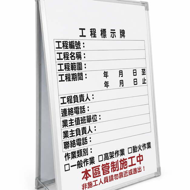 立式三角工程白板45*60CM 45*75CM 60*90CM