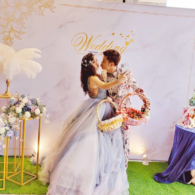 純淨之心 大理石婚禮佈置背板