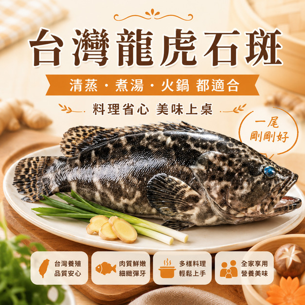台灣龍虎石斑 【600/700g】公司挺漁民，優惠賣☻87折單尾優惠價☻