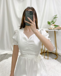 仙氣飄飄緞面長裙