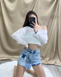 不規則破損牛仔裙