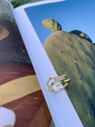 鋯石方形開口戒