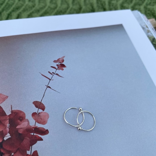 純銀小豆豆耳環