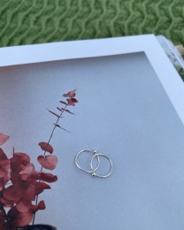 純銀小豆豆耳環