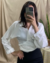 交叉設計綁帶襯衫