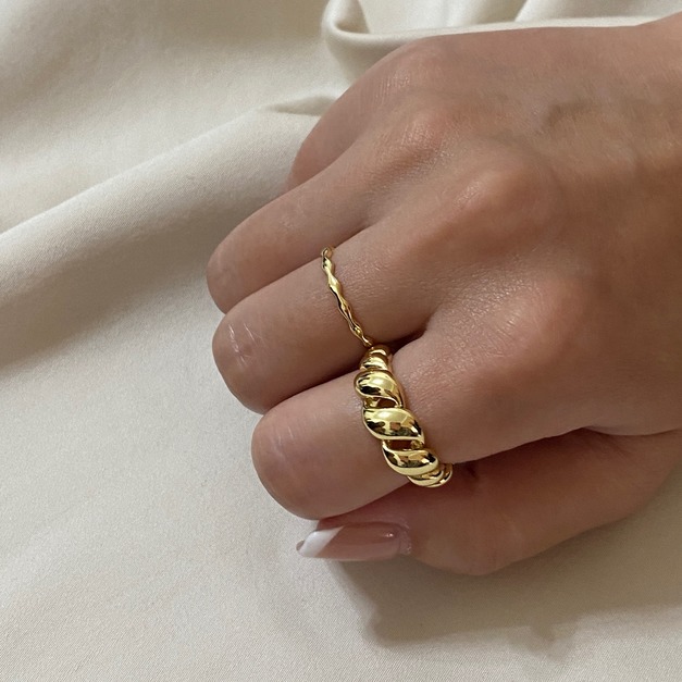 金色可頌細戒套組