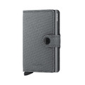 SECRID Carbon 防盜刷鋁合金錢包 真皮單層有扣(灰色)