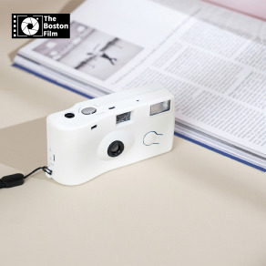 【The Boston Film 波士頓相機】Fun Camera 輕拍潮影 一次性帶閃光底片相機即可拍 - 貝殼白
