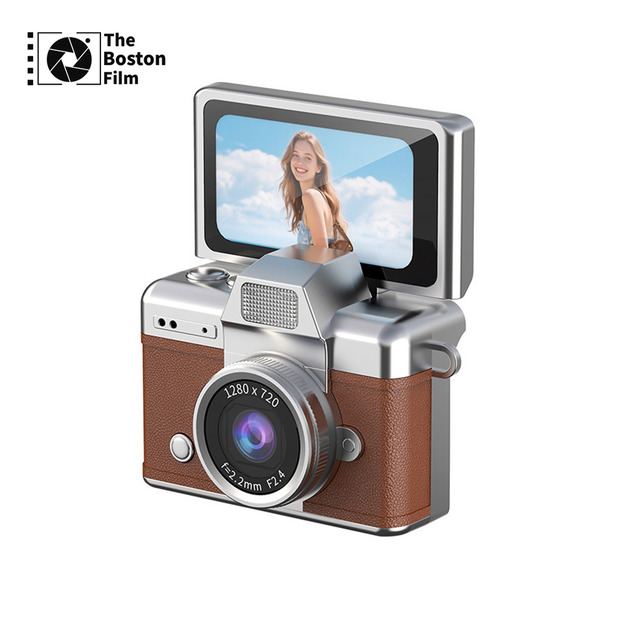 【The Boston Film 波士頓相機】LK-027 G2 進階翻轉式螢幕 掌心迷你數位相機 - 咖啡色