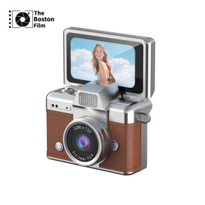 【The Boston Film 波士頓相機】LK-027 G2 進階翻轉式螢幕 掌心迷你數位相機 - 咖啡色