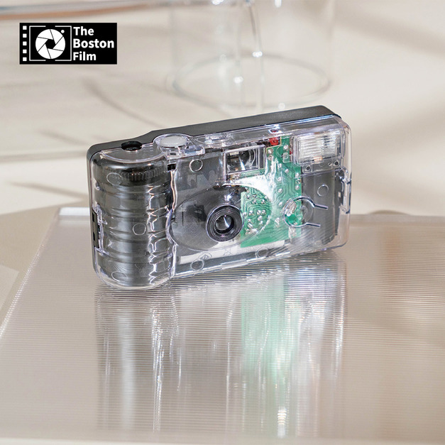 【The Boston Film 波士頓底片公司】Fun Camera 輕拍潮影 一次性帶閃光底片相機 - 透明