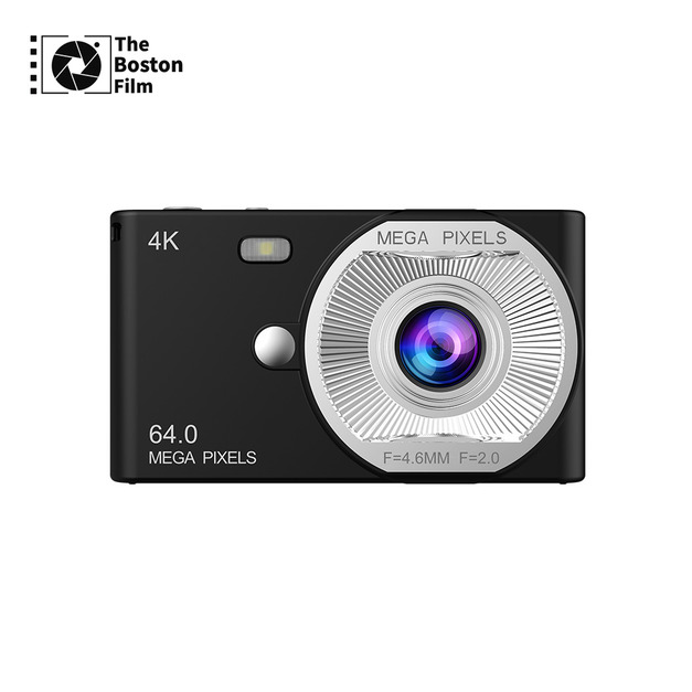 【The Boston Film 波士頓】AC-600 4K懷舊風高畫質 CCD 數位相機 64MP - 黑色