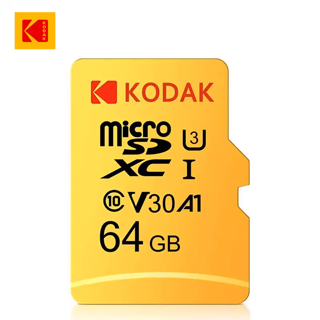 【Kodak 柯達】UHS-I U3 V30 A1 MicroSD 高速記憶卡-黃色64GB