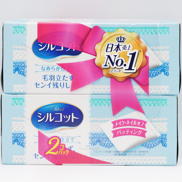 尤妮佳（Unicharm）舒蔻（Silcot）卸妝化妝棉82片 2盒裝