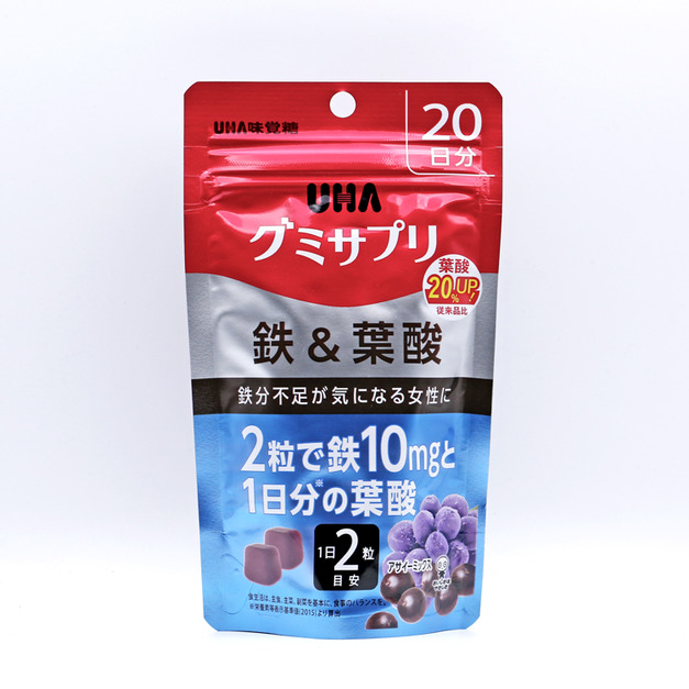 UHA味覺糖水果味維生素軟糖 鐵＆葉酸20日裝