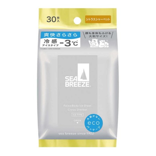 即將//【資生堂】涼感爽身濕紙巾30枚-柑橘果露(銀黃)