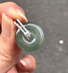 翡翠冰芙蓉種圍翠繞平安扣項鍊