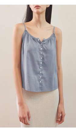 貝殼光綢緞背心(4色) （只剩嬰兒藍\駝色現貨)