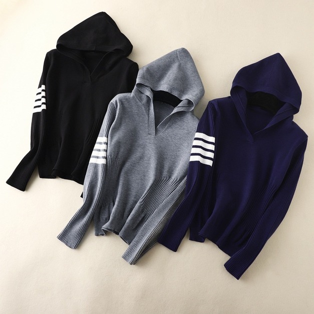 學院風顯瘦連帽T3色 (只剩黑色現貨)