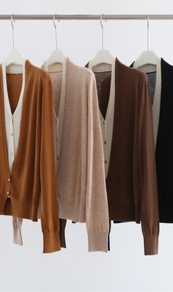 羊毛混紡假兩件套裝上衣 4色 (深棕/杏/灰現貨)