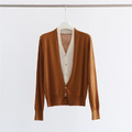 羊毛混紡假兩件套裝上衣 4色 (深棕/杏/灰現貨)_8