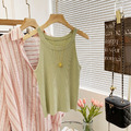 小鹿茉冰絲削肩背心 11色 （只剩豆綠現貨）