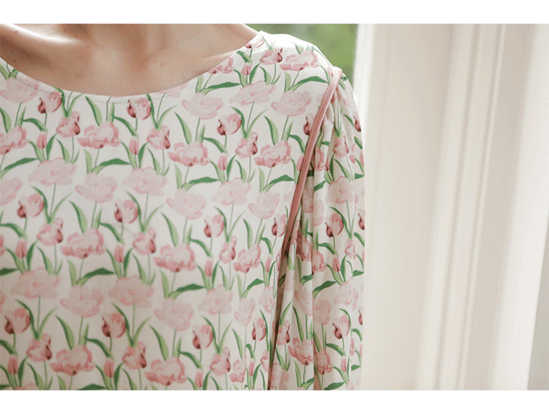 荷蘭鬱金香貢緞睡衣裙 (現貨）_16