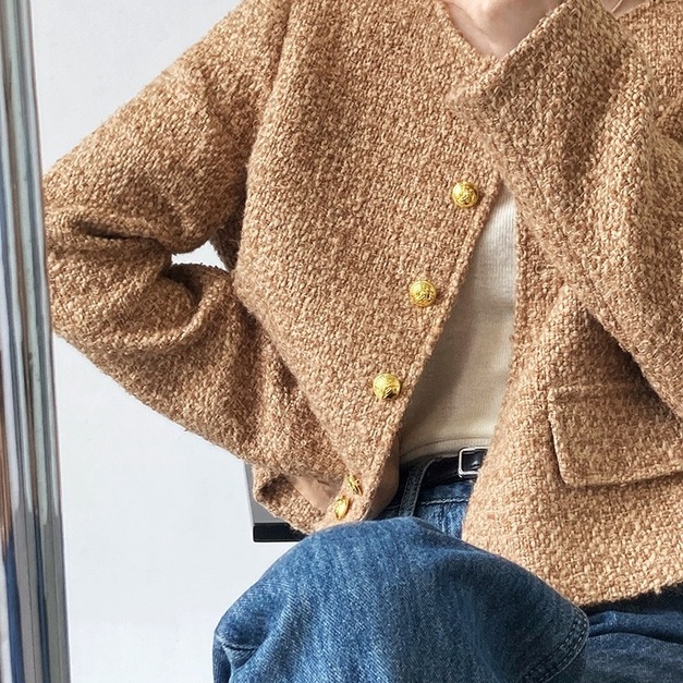 金質系羊毛花呢外套（只剩Ｍ現貨）
