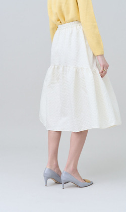 凡爾賽鬆緊半身裙 2色 （只剩白色現貨）