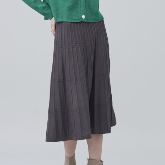 鋼琴鍵半身厚毛裙 4色（只剩灰/米白現貨）