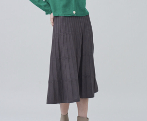 鋼琴鍵半身厚毛裙 4色（只剩灰/米白現貨）