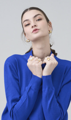 山羊絨超柔半高領上衣 14色 (黑/京都紫/桃紅現貨)