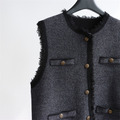 羊毛混紡流蘇背心 2色（深棕現貨）_5