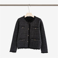 老錢風羊毛混紡金釦外套 2色(黑色現貨)_22