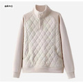 棉羊與棉立領菱格上衣 4色 （只剩米白現貨）