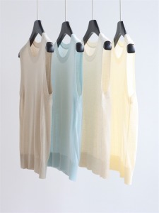 春系天絲亞麻圓領背心 5色（只藍現貨）