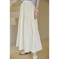 棉亞麻鬆緊半身裙 3色(只剩白現貨)_1