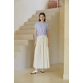 棉亞麻鬆緊半身裙 3色(只剩白現貨)_2