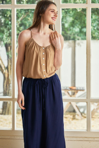 極輕緞感飄飄褲 7色 (只剩黑/深藍/天空藍/焦糖現貨)