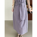 圓領收腰綁帶洋裝 2色（紫現貨）_4