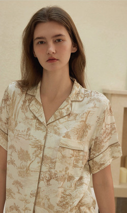 人棉貢緞雨森睡衣（現貨）