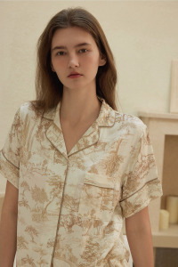 人棉貢緞雨森睡衣（現貨）