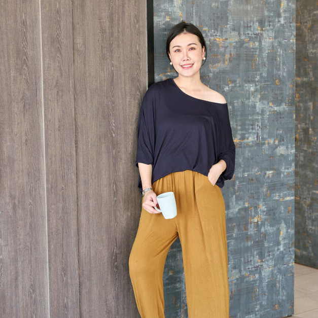 居家豆腐軟軟長褲（薑黃/米白現貨）