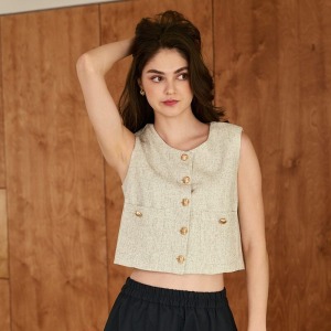 夏朵納金釦背心 2色 (現貨)