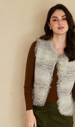 秋冬小香風流蘇背心 3色（現貨）