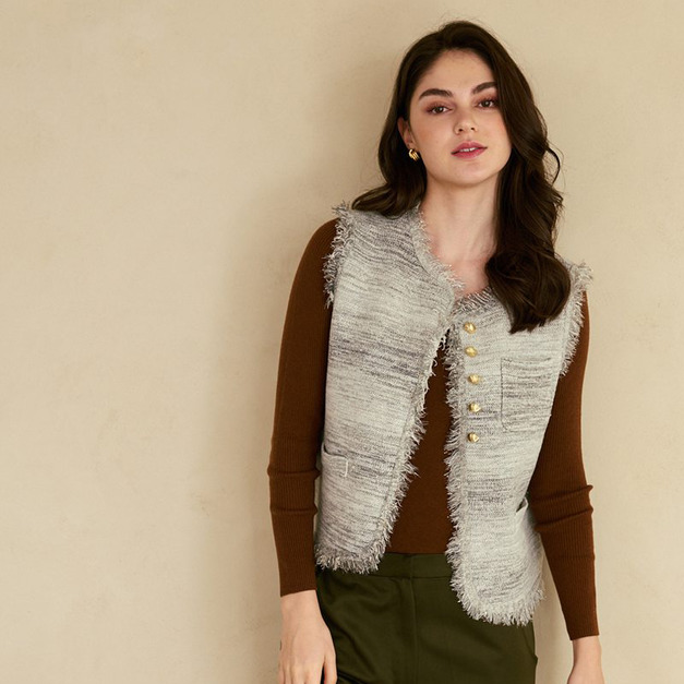 秋冬小香風流蘇背心 3色（現貨）