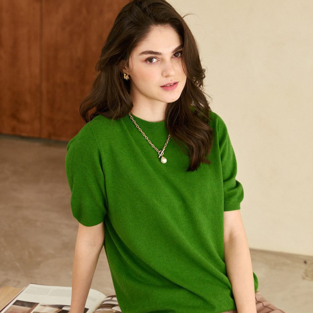 韓國絨圓領純色上衣 7色 (只剩綠/駝/奶/棕現貨)