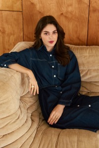 丹寧長袖綁腰洋裝(現貨）