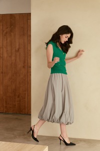 秋季燈籠半身裙 2色（只剩灰現貨）